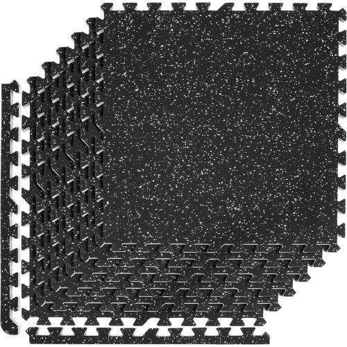 Мат-пазл DualMat 60×60×2 см (чорний/білі вкраплення) — 1 шт, код: W-RUB60-20-WHITE-1-IF