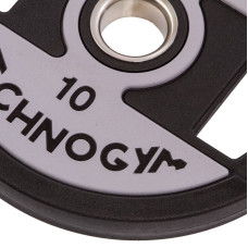 Диски поліуретанові Technogym з хватом і металевою втулкою 10кг (d-51мм), код: TG-1837-10-S52