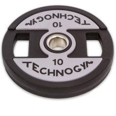 Диски поліуретанові Technogym з хватом і металевою втулкою 10кг (d-51мм), код: TG-1837-10-S52
