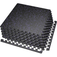 Мат-пазл DualMat 60×60×2 см (чорний/фіолетові вкраплення) — 1 шт, код: W-RUB60-20-PURPLE-1-IF
