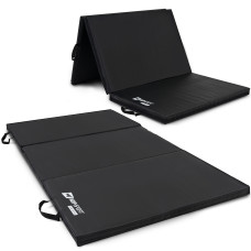 Мат гімнастичний Hop-Sport HS-095FM твердий з липучкою 5см чорний, код: 5902308220232