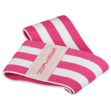 Резинка для фітнесу та спорту із тканини SportVida Hip Band Size S, білий-рожевий, код: SV-HK0254