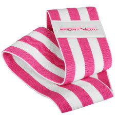 Резинка для фітнесу та спорту із тканини SportVida Hip Band Size S, білий-рожевий, код: SV-HK0254