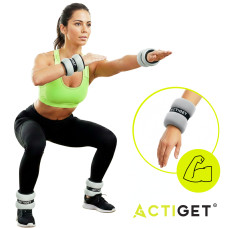 Обважнювачі-манжети для ніг та рук Actiget 2 x 1 кг Grey/Black, код: ACT0128