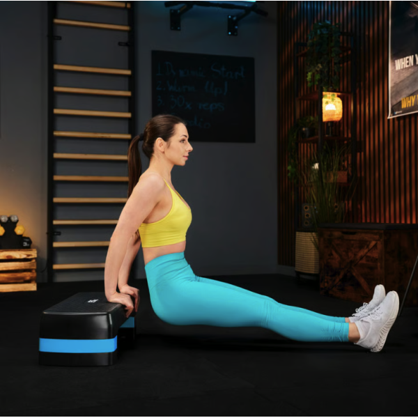 Степ платформа Trex Sport TX-030AS 3 рівнева чорно-блакитна, код: 5902308235359