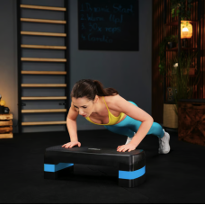 Степ платформа Trex Sport TX-030AS 3 рівнева чорно-блакитна, код: 5902308235359