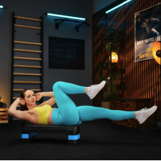 Степ платформа Trex Sport TX-030AS 3 рівнева чорно-блакитна, код: 5902308235359