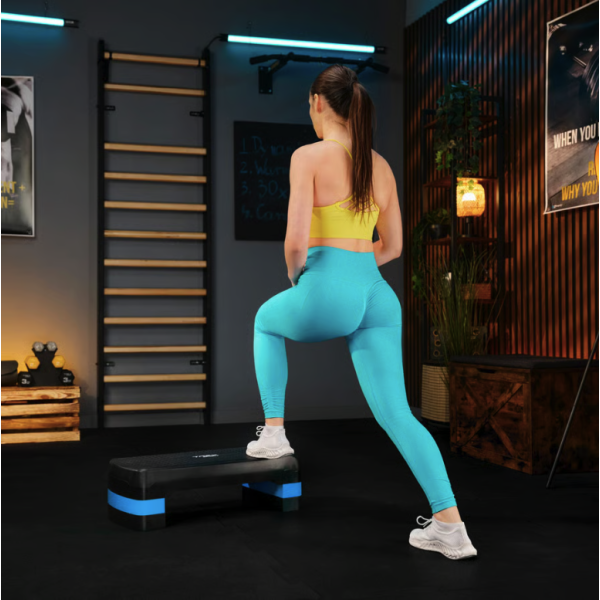 Степ платформа Trex Sport TX-030AS 3 рівнева чорно-блакитна, код: 5902308235359