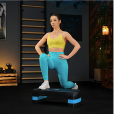 Степ платформа Trex Sport TX-030AS 3 рівнева чорно-блакитна, код: 5902308235359