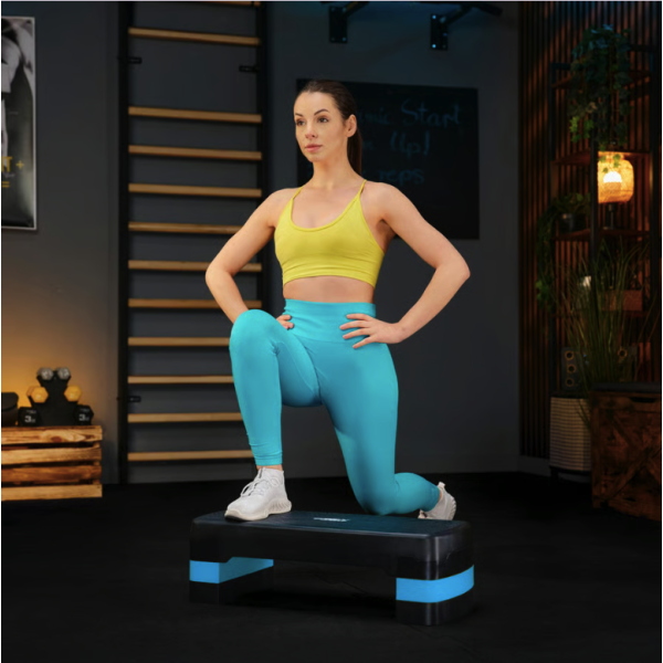 Степ платформа Trex Sport TX-030AS 3 рівнева чорно-блакитна, код: 5902308235359
