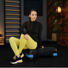 Степ платформа Trex Sport TX-030AS 3 рівнева чорно-блакитна, код: 5902308235359