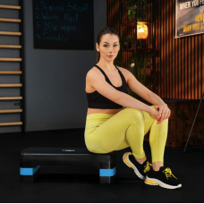 Степ платформа Trex Sport TX-030AS 3 рівнева чорно-блакитна, код: 5902308235359