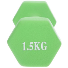 Гантелі для фітнесу FitGo з неопреновим покриттям 1x1.5 кг салатовий, код: TA-0001-1_5_LG-S52