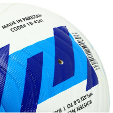 М"яч футбольний Soccermax Hybrid №5 PU, білий-синій, код: FB-4367_WBL