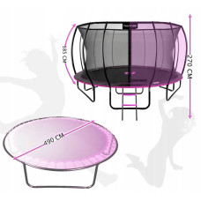 Батут із внутрішньою сіткою Thunder Inside Ultra 16FT 490 см Black/Pink, код: INSIDE-ULTRA-16FT-PINK