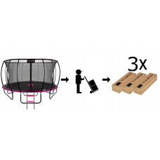 Батут із внутрішньою сіткою Thunder Inside Ultra 16FT 490 см Black/Pink, код: INSIDE-ULTRA-16FT-PINK