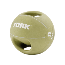 М'яч медбол 9кг York Fitness із двома ручками зелений, код: 20014961807350