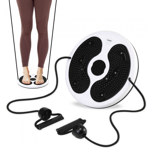 Диск здоров'я для талії Cornix Twisting Waist Disc з еспандерами White/Black, код: XR-0451
