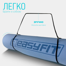 Килимок для йоги та фітнесу EasyFit TPE+TC 1830х610х6 мм двошаровий блакитний-синій, код: EF-1924-LBBL-EF