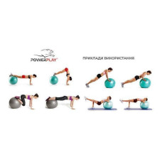 Мяч для фитнеса PowerPlay 75см Sky Blue + насос, код: PP_4003_75_Sky_Blue