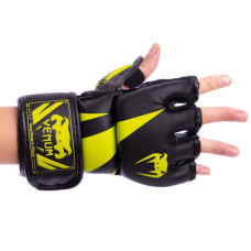 Рукавички для змішаних єдиноборств MMA XL, чорний-салатовий, код: BO-8355_XLBKLG