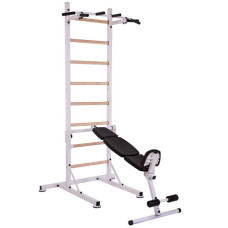 Шведська стінка-стійка пересувна BioGym Універсал Wood PRO білий, код: L-2410-S52