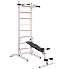 Шведська стінка-стійка пересувна BioGym Універсал Wood PRO білий, код: L-2410-S52