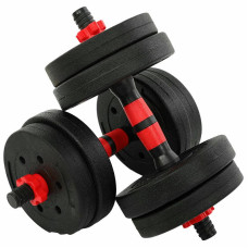 Гантелі трансформер перетворюються на штангу BioGym 3в1 10кг, чорний-червоний, код: TA-9455-10