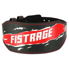 Пояс атлетичний шкіряний Fistrage M, ширина-15см, чорний-червоний, код: VL-4336_M