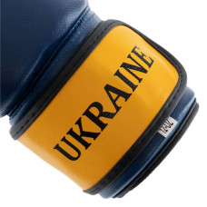 Рукавички боксерські FitBox Ukraine, 12oz, синій-жовтий, код: MA-7771_12BLY