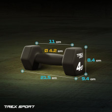 Гантелі для фітнесу неопренові TREX Sport TX-040VD 2x4кг, код: 5902308231245