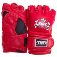 Рукавички для змішаних єдиноборств MMA Top King Extreme шкіряні S, червоний, код: TKGGE_SR