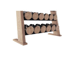 Гантельний ряд з стійкою Nohrd Oak Vintage 9 пар (5-25 кг), 320 кг, дерево дуб, код: HC-NH-25.107-IN