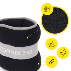 Обважнювачі-манжети для ніг та рук Cornix 2x2 кг, чорний, код: XR-0242