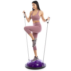 Балансировочная платформа з еспандерами FitGo Bosu сірий, код: FI-1924_GR