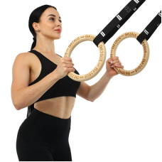 Кільця гімнастичні для кросфіту Ezous Wooden Gym Rings d-32мм, код: E-02