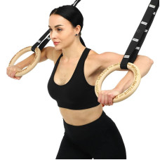 Кільця гімнастичні для кросфіту Ezous Wooden Gym Rings d-32мм, код: E-02