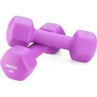 Гантелі для фітнесу неопренові Gymtek Hex 2х3кг фіолетовий, код: 5905884425985