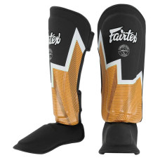 Захист гомілки та стопи для єдиноборств Fairtex, розмір M, чорний-жовтий, код: BO-9486_MBKY