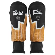 Захист гомілки та стопи для єдиноборств Fairtex, розмір M, чорний-жовтий, код: BO-9486_MBKY