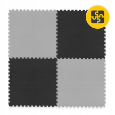 Мат-пазл (ласточкин хвіст) 4Fizjo Mat Puzzle EVA 1000x1000x20 мм, чорний-сірий, код: P-5907739316226