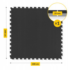 Мат-пазл (ласточкин хвіст) 4Fizjo Mat Puzzle EVA 1000x1000x20 мм, чорний-сірий, код: P-5907739316226