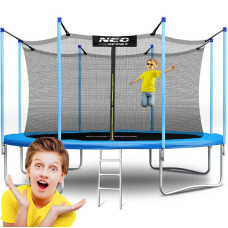 Батут садовий Neo-Sport 15FT (4650 мм) з внутрішньою сіткою та драбиною, блакитний, код: DM-NS-15W181-IN