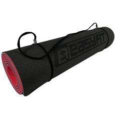 Килимок для йоги та фітнесу двошаровий EasyFit 1830х610х6 мм, чорний-червоний, код: EF-1924-BR