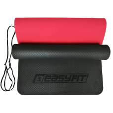 Килимок для йоги та фітнесу двошаровий EasyFit 1830х610х6 мм, чорний-червоний, код: EF-1924-BR