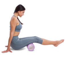 Роллер для занять йогою і пілатесом FitGo Grid Roller 330х140 мм, фіолетовий, код: FI-1470_V