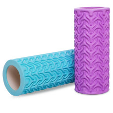 Роллер для занять йогою і пілатесом FitGo Grid Roller 330х140 мм, фіолетовий, код: FI-1470_V