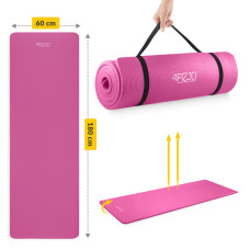 Килимок для йоги та фітнесу 4Fizjo NBR 1800x600x15 мм, рожевий, код: P-5905973405669