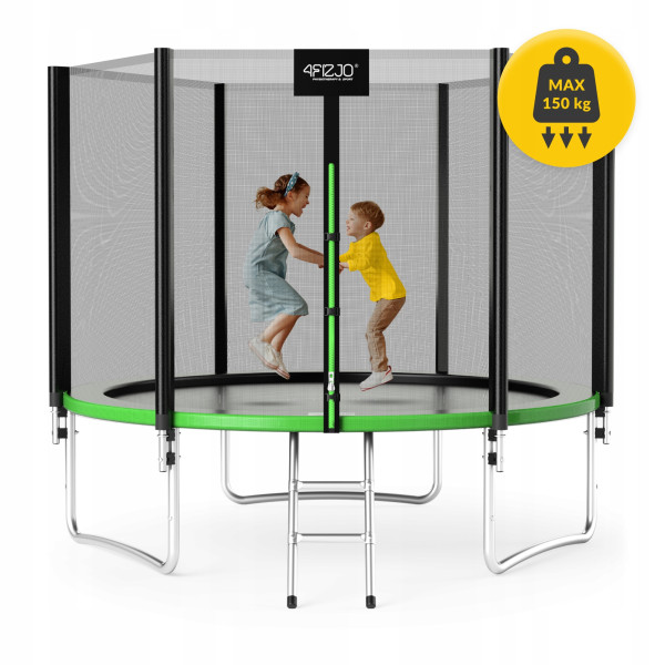 Батут із зовнішньою сіткою 4Fizjo Classic 10FT 312 см Black/Green, код: P-5907739314130