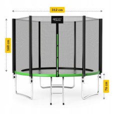 Батут із зовнішньою сіткою 4Fizjo Classic 10FT 312 см Black/Green, код: P-5907739314130